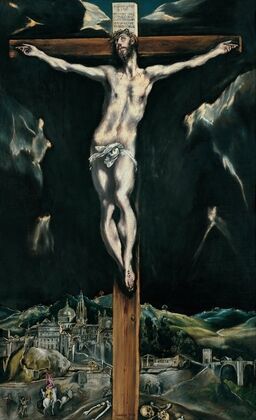 Christ Crucified With Toledo In The Background