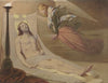 Christ in the grave, a mourning angel hovering over him (1851)