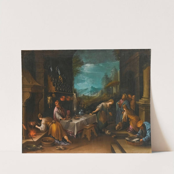 Christ In The House Of Mary And Martha by Follower of Jacopo da Ponte