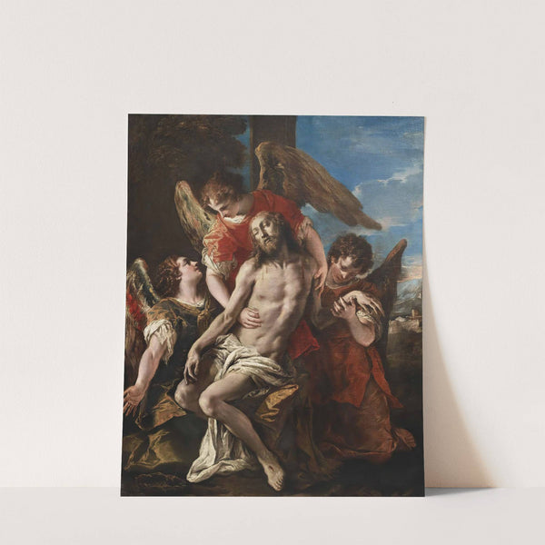 Christ Mourned By Three Angels by Sebastiano Ricci