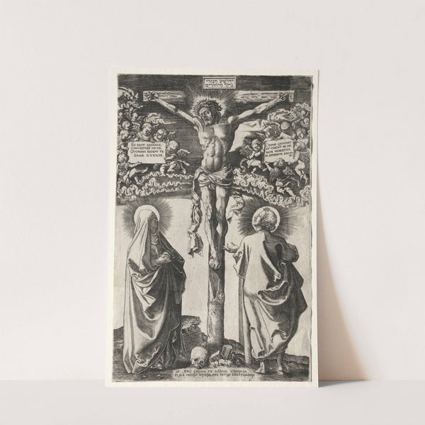 Christ on the cross between the virgin and St. John (1542) by Hans Brosamer