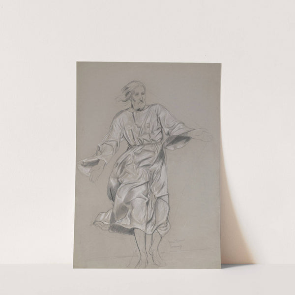 Christ with outstretched hands. Design for the painting “Christ and St. Peter on the sea” (1902) by Hans Thoma