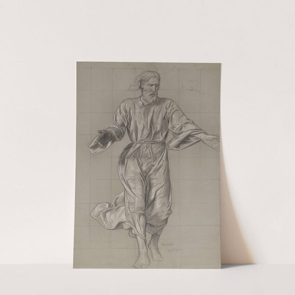Christ with outstretched hands. Design for the painting “Christ and St. Peter on the sea” (1905) by Hans Thoma