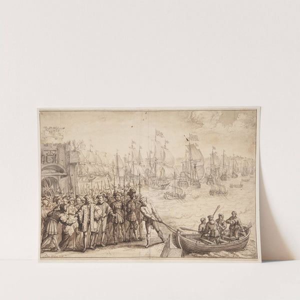 Christian II forlader København i 1523 by Adam Willaerts