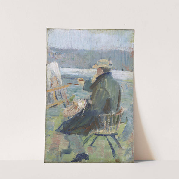 Christian Krohg at the Easel by Oda Krohg