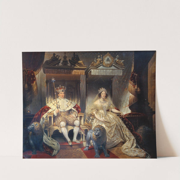 Christian VIII (1786-1848) And Queen Caroline Amalie (1796-1881) In Coronation Robes by Joseph-Désiré Court