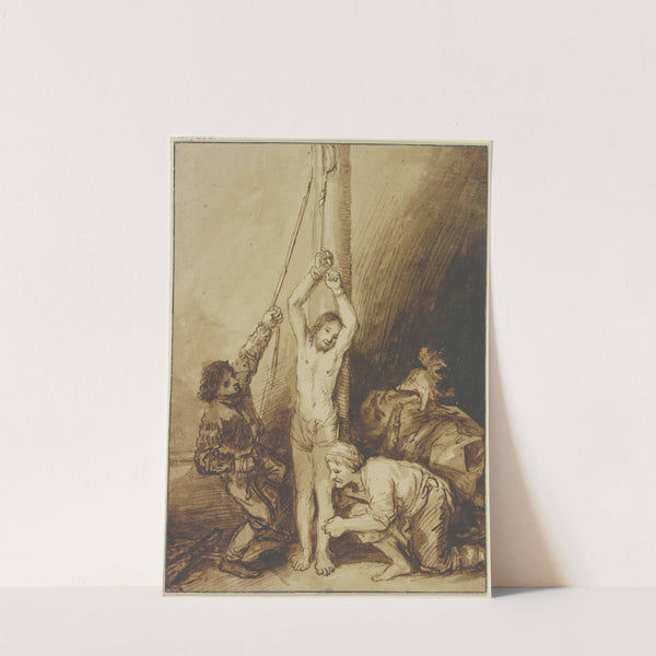 Christus an der Martersäule, in der Manier Rembrandts by Christian Wilhelm Ernst Dietrich