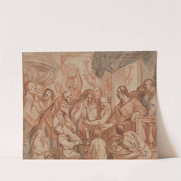 Christus en de overspelige vrouw, voorbereidende schets by Jacob Jordaens