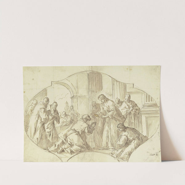 Christus reicht den Aposteln das Abendmahl by Gaspare Diziani