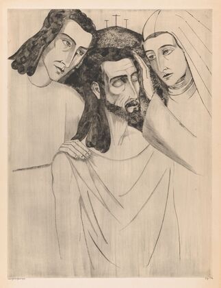 Christus tussen Johannes de Doper en Maria