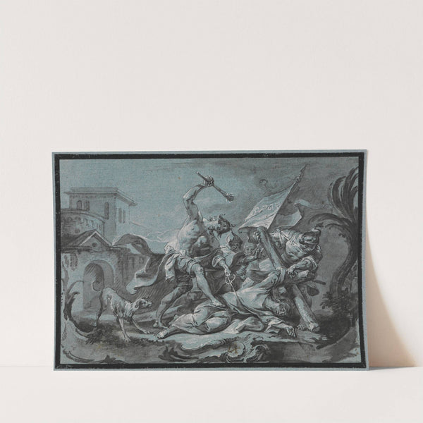 Christus, unter dem Kreuz gefallen, wird von einem Kriegsknecht geschlagen by Johann Wolfgang Baumgartner