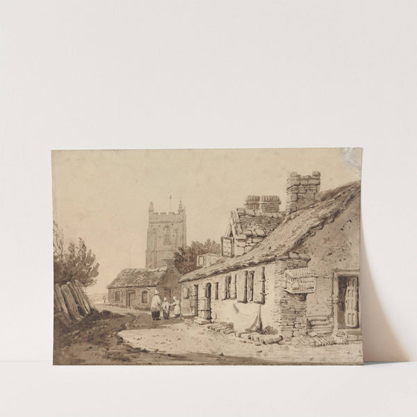 Church and Cottages by Samuel Prout
