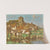 Church and farm cottages by a river by David Gauld