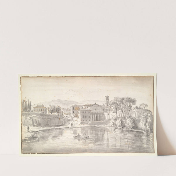 Church and Houses along a River by Gaspar Van Wittel