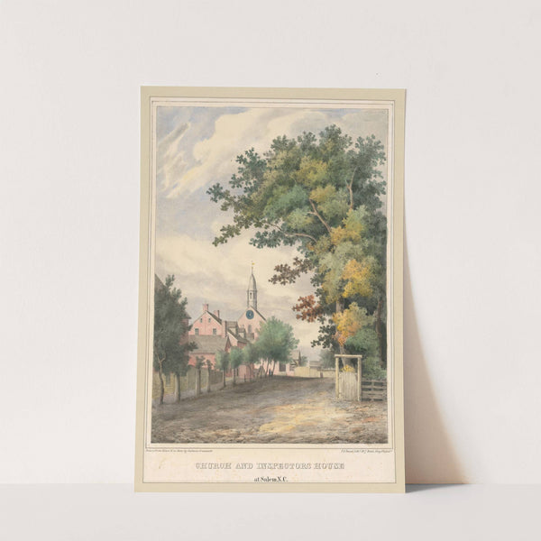 Church and inspectors house at Salem N.C. (1777 - 1890) by Gustav Grunewald