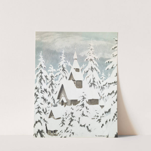 Church In The Snow by Theodor Kittelsen