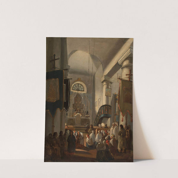 Church interior with staffage by Ignacy Gierdziejewski