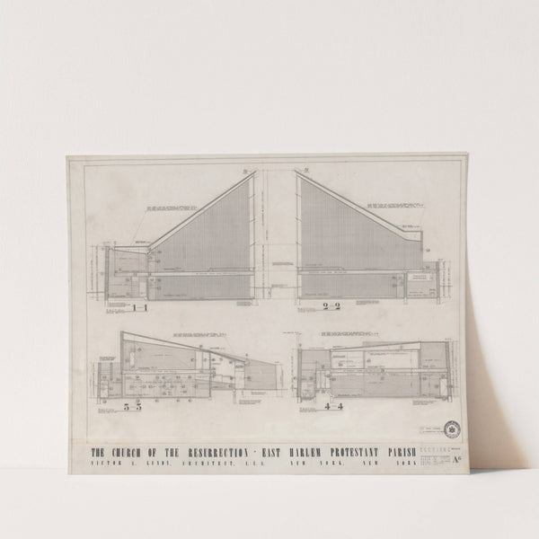 Church of the Resurrection, East Harlem, New York, Sections by Victor Alfred Lundy