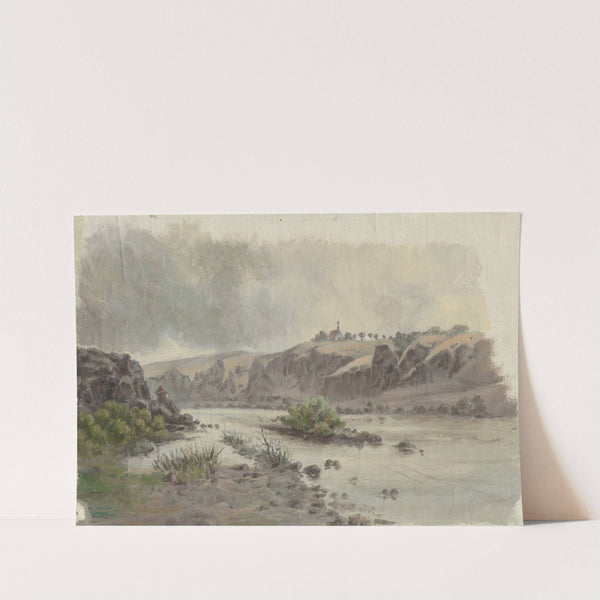 Church on a Bank above a River (1860) by Jan Nowopacký