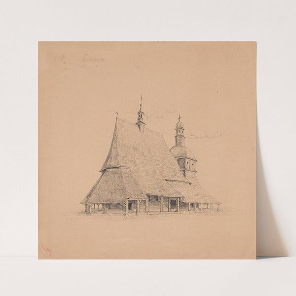 Church St Philippe and St James in Sękowa. Illustration for volume I ‘Portfolio of Conservators of Western Galicia,’ Krakow 1900 (1889) by Stanisław Wyspiański