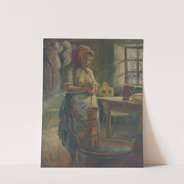 Churning Butter by Ľudovít Varga