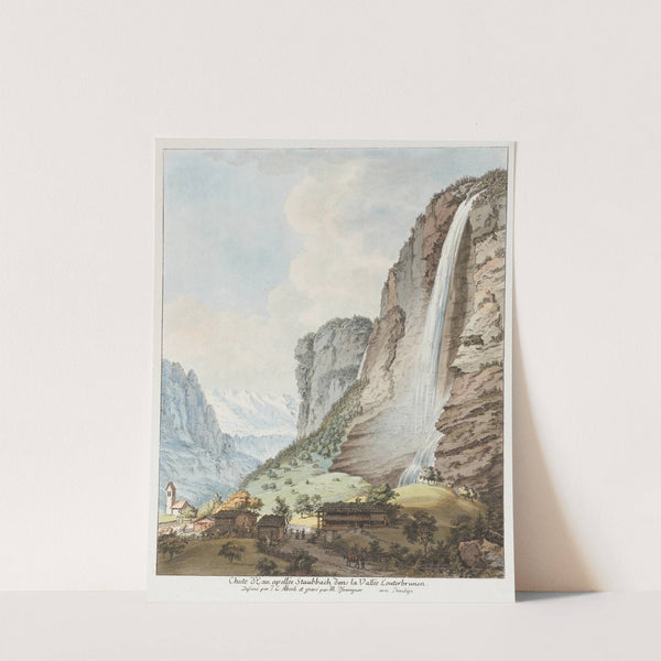 Chute d’Eau apellée Staubbach dans la Vallée Louterbrunnen by Johann Ludwig Aberli