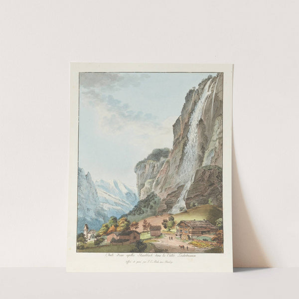 Chute d’eau apellée Staubbach dans la Vallée Louterbrunnen by Johann Ludwig Aberli