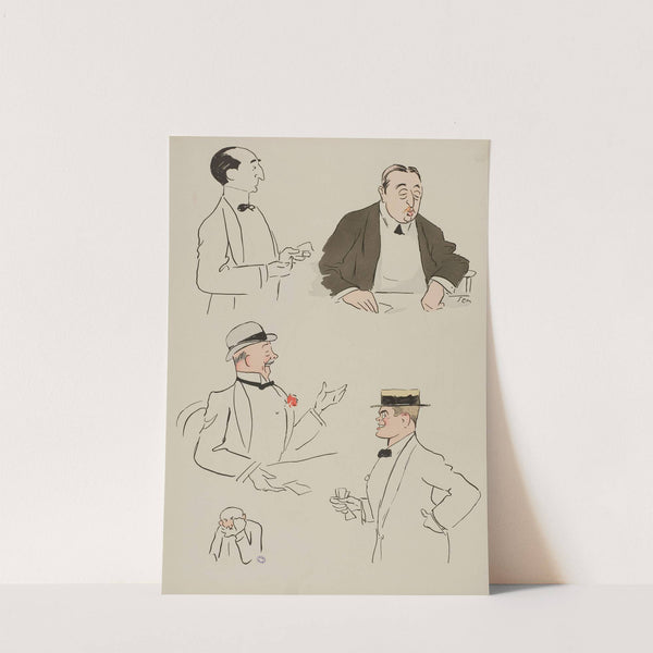 cinq personnages dont M Fischoff et M Kahn (1913) by Georges Goursat (Sem)