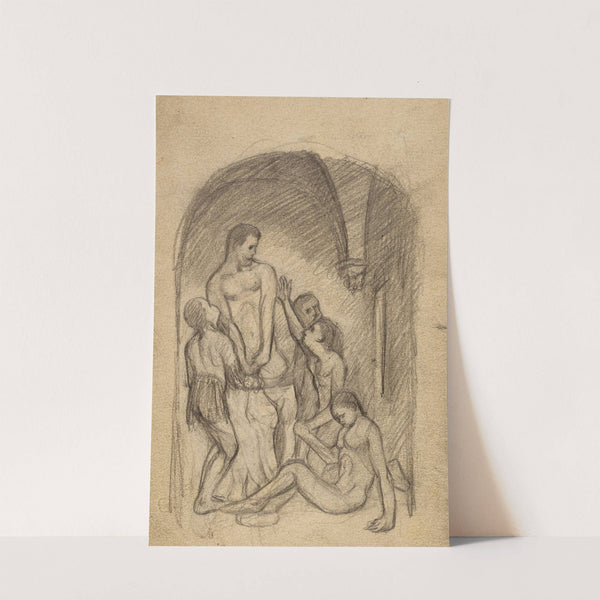 Cinq personnages nus sous une voûte (Ugolin) by Arthur-Joseph Gueniot
