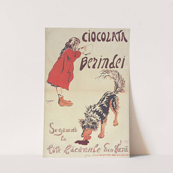 Ciocolata Berindei. Segaseste la lete lacaniile Sin Tara affiche (1907) by Amédée Joyau