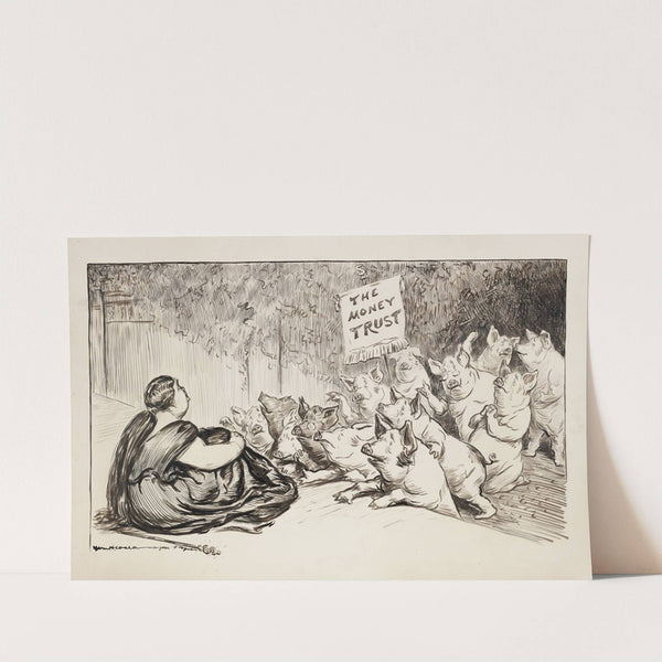 Circe Marmon and the Pigs. Chorus of enchanted ones; Oh Circe, make men of us again!!! (1912) by William Henry Walker