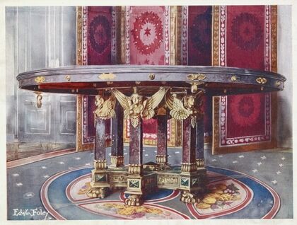 Circular table of various marbles, with chased gilt mounts — size preview