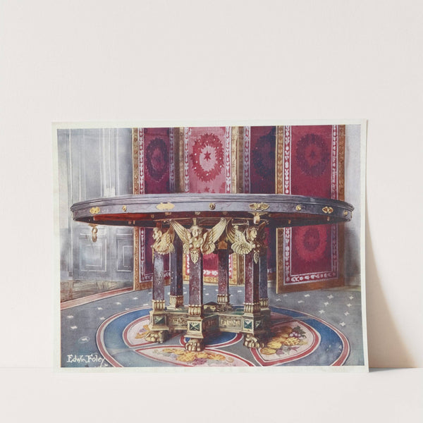 Circular table of various marbles, with chased gilt mounts by Edwin Foley