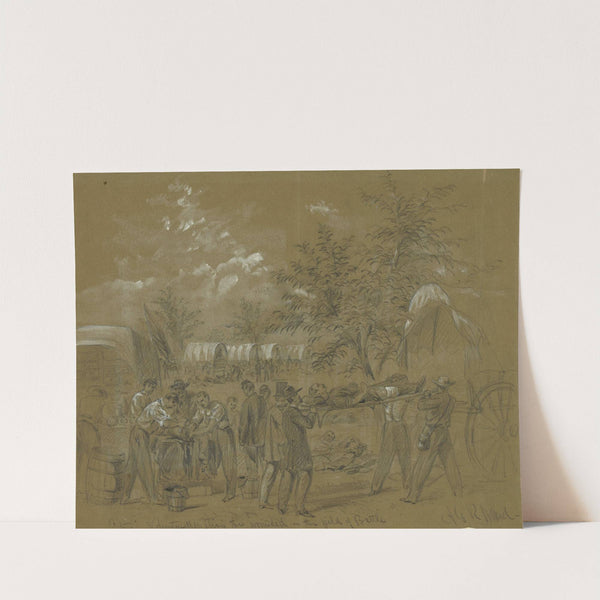 Citizen volunteers assisting the wounded in the field of Battle by Alfred Rudolph Waud