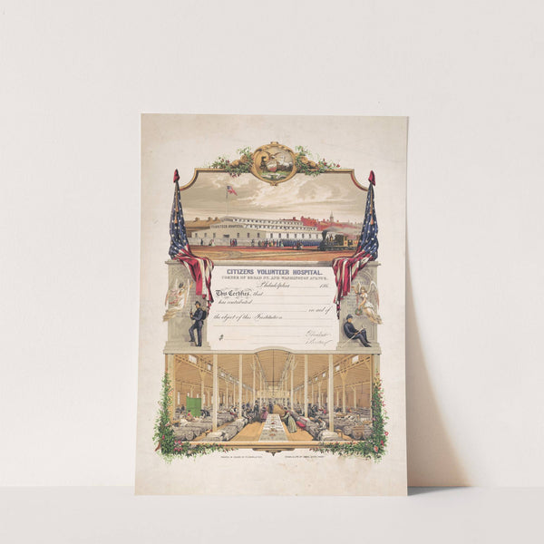 Citizens Volunteer Hospital – corner of Broad St. and Washington Ave. (1863) by James Fuller Queen