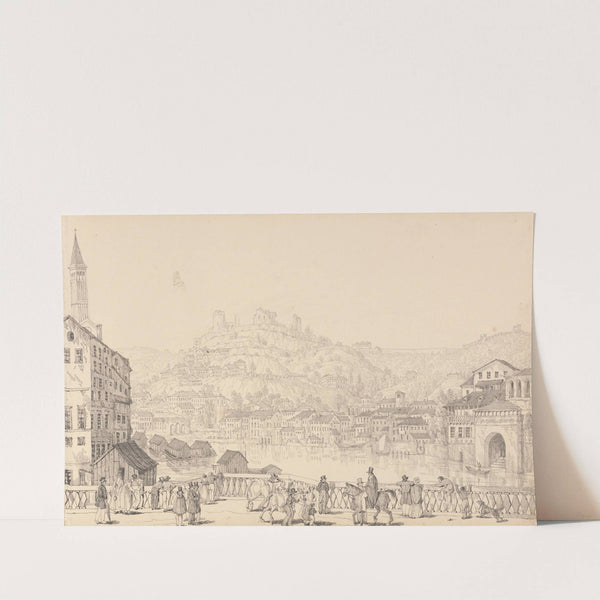 City of Verona and Castle of San Pietro from another bridge by Sir Charles D'Oyly