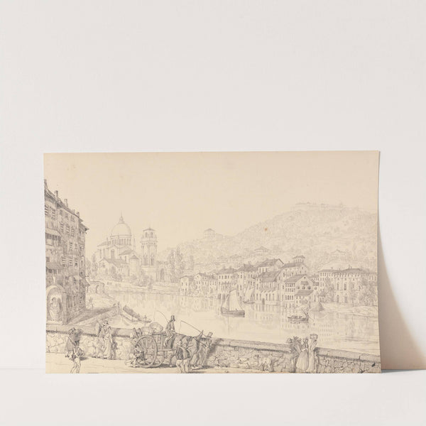 City of Verona and Church of San Giorgia looking to the left on the Bridge by Sir Charles D'Oyly