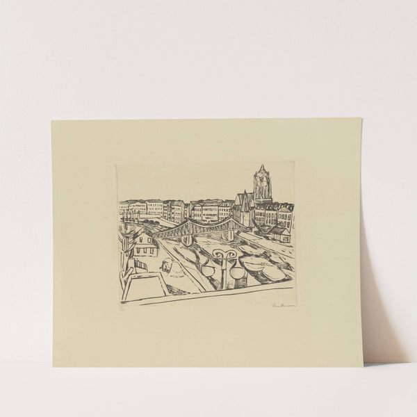 City View with ‘Eiserner Steg’ (Iron Bridge) (1923) by Max Beckmann