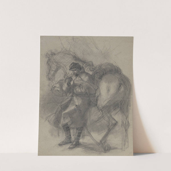 Civil War soldier leaning against horse (1866) by Felix Octavius Carr Darley