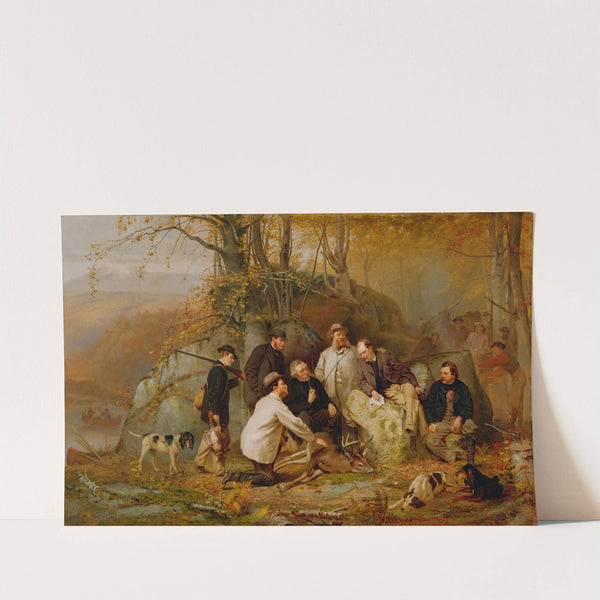 Claiming The Shot; A Group Of Portraits After The Hunt In The Adirondacks by John George Brown