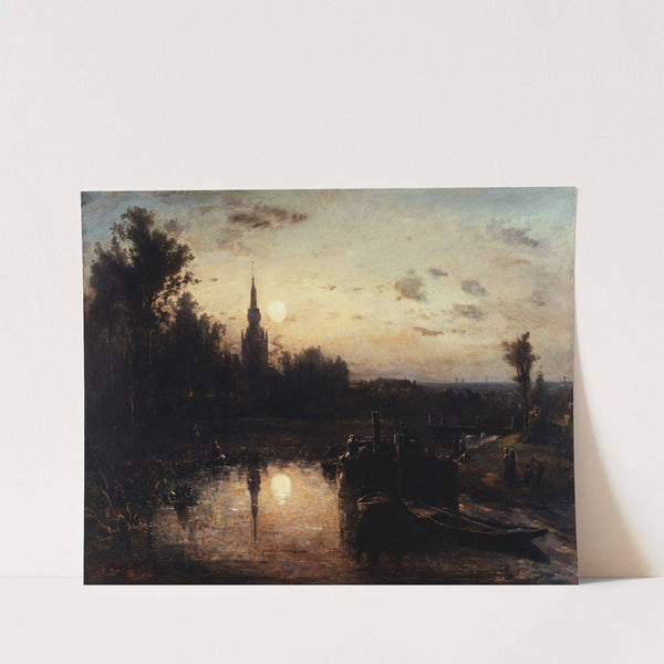 Clair de lune à Overschie (environs de Rotterdam) by Johan Barthold Jongkind