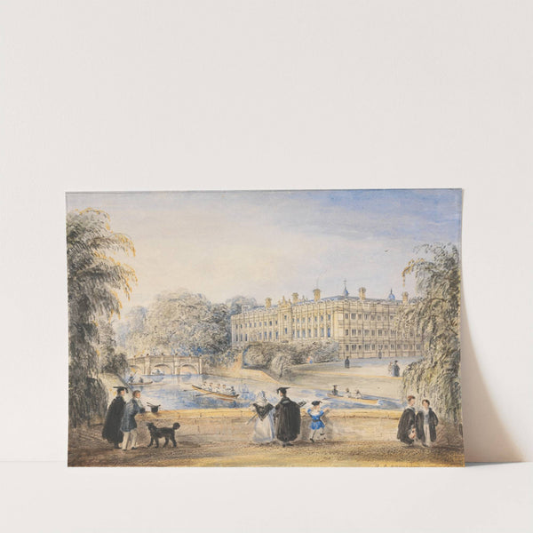 Clare College, Cambridge, From the Backs (1812) by Richard Banks Harraden