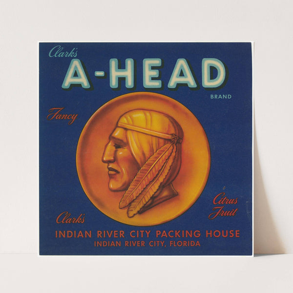 Clark’s A-Head Brand Fancy Citrus Fruit Label (1930-1950)