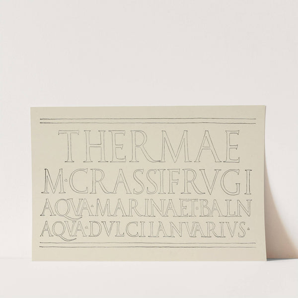 Classic Roman Inscription in Marble by Frank Chouteau Brown