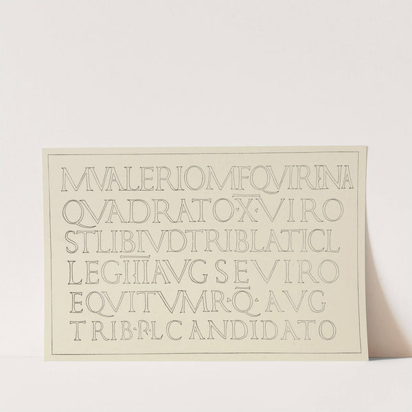 Classic Roman Inscription in Stone by Frank Chouteau Brown