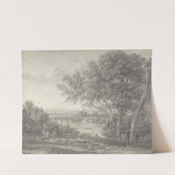 Classical Landscape with Herdsmen in the Foreground by Giovanni Battista Lusieri