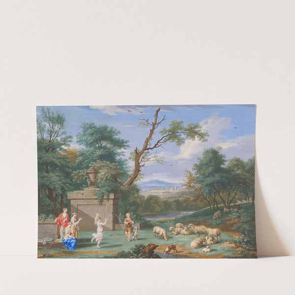 Classical Landscape with Shepherds and Shepherdess by Bernard Lens III