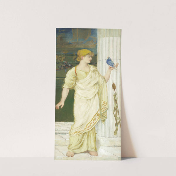 Classical maiden holding a bird by Thomas Ralph Spence