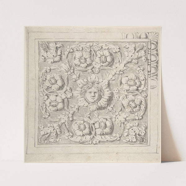 Classical Molding with Human Head at the Center Surrounded by Leaves and Vines by Thomas Hardwick