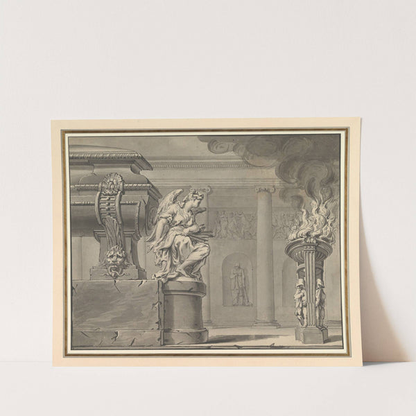Classical Scene with a Tomb and Flaming Brazier by Workshop of Gilles-Marie Oppenord